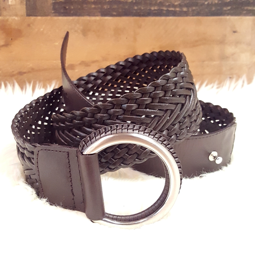 CHICO'S Brown Woven Leather Belt